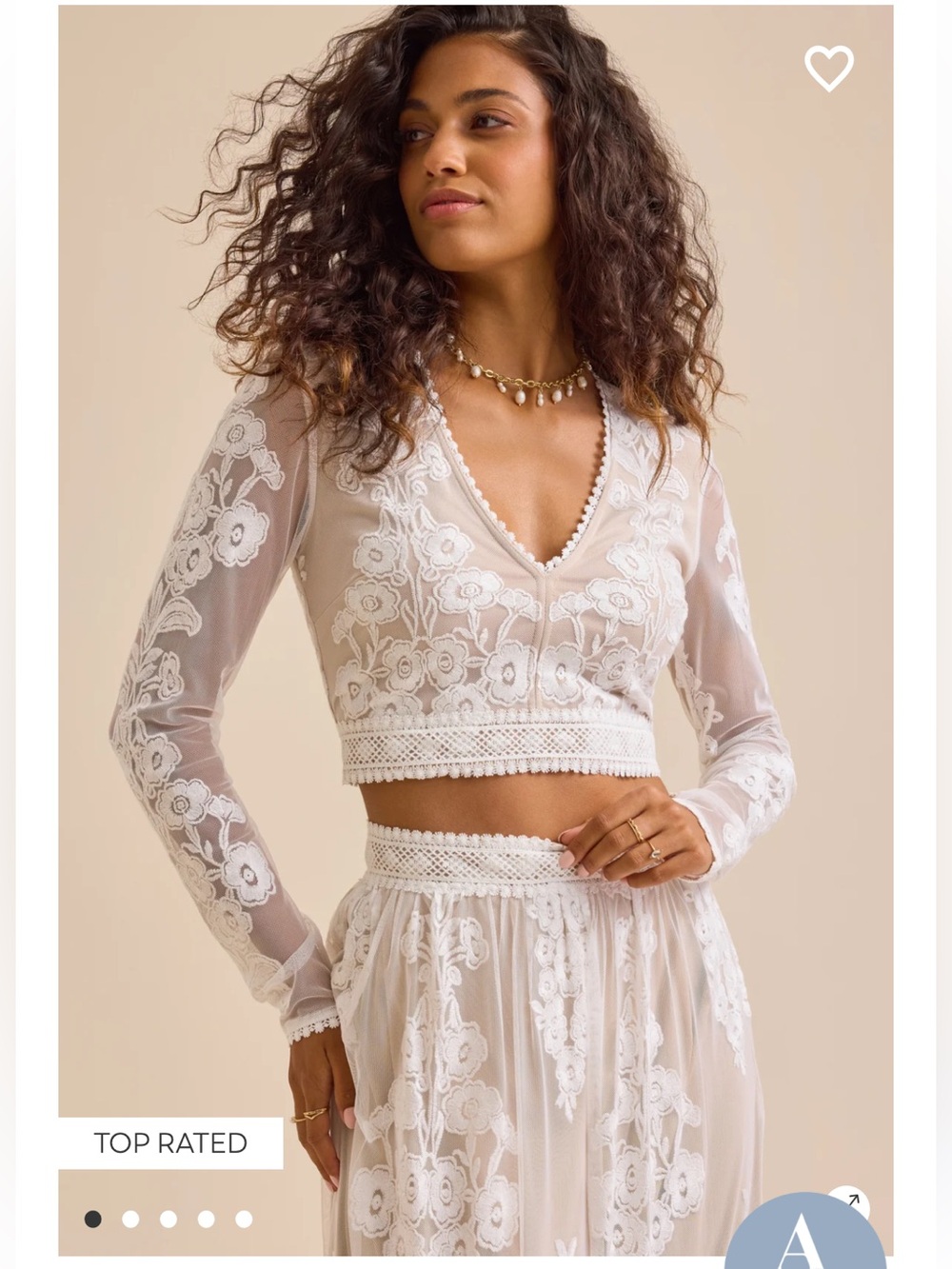 Arissa Floral Embroidered Top and Maxi Skirt Set - Picture 2 of 5